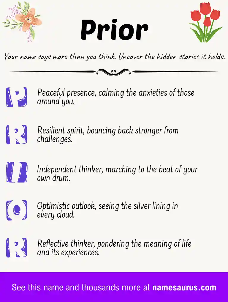 Acrostic poem about Prior.