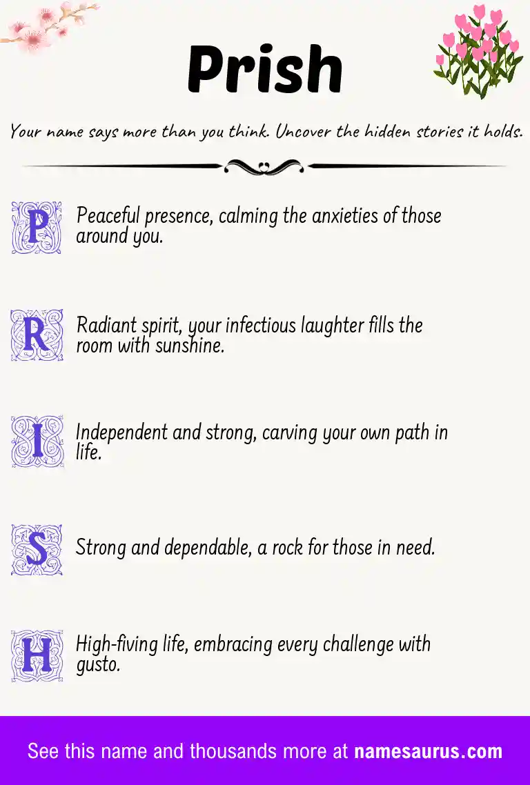 Acrostic poem about Prish.