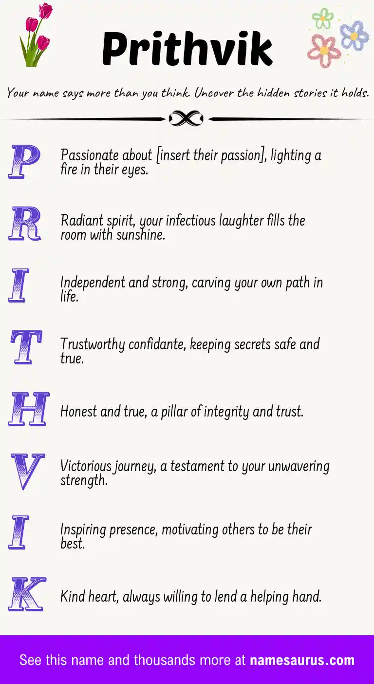 Acrostic poem about Prithvik.