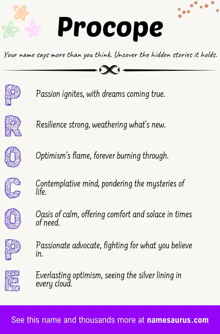 Acrostic poem about Procope.