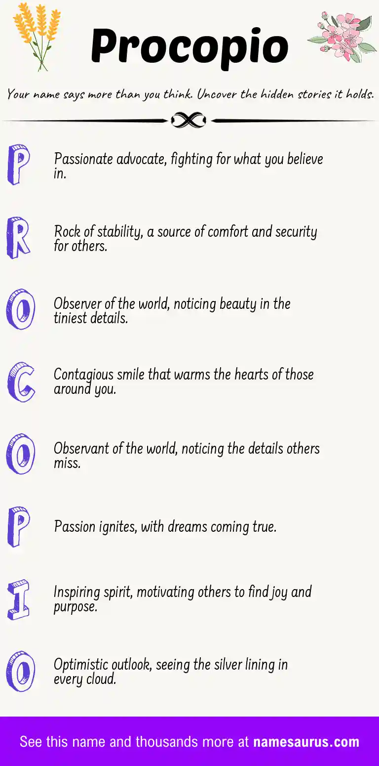 Acrostic poem about Procopio.