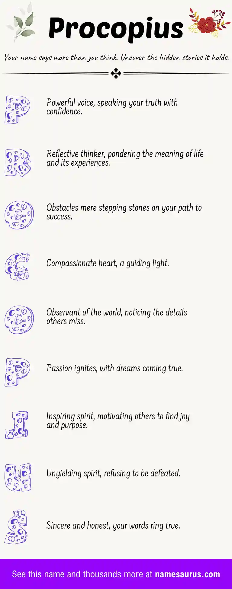 Acrostic poem about Procopius.