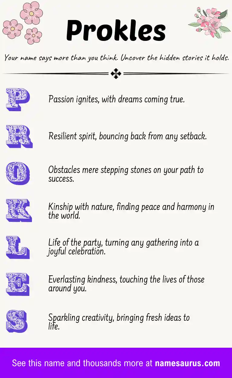 Acrostic poem about Prokles.