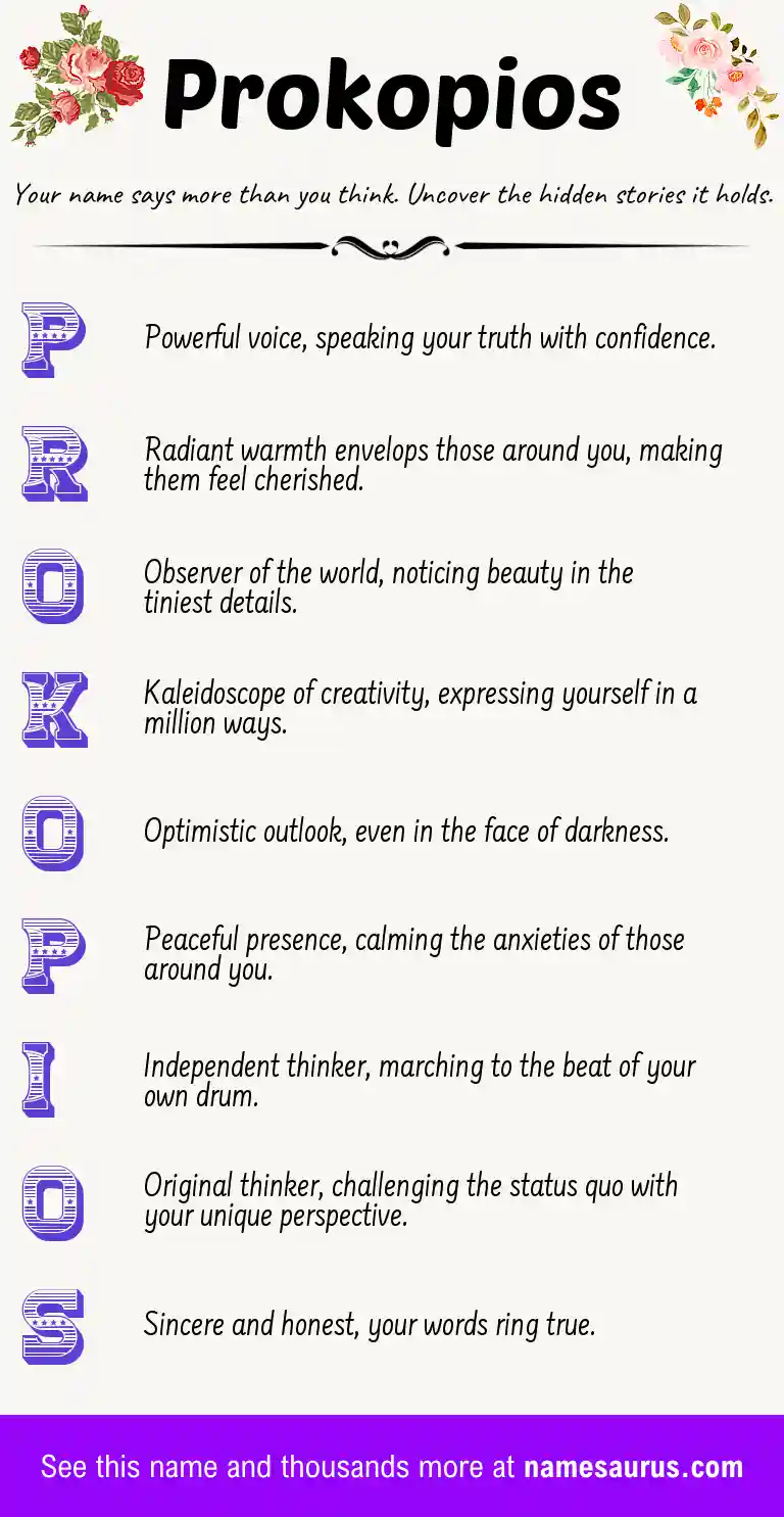 Acrostic poem about Prokopios.
