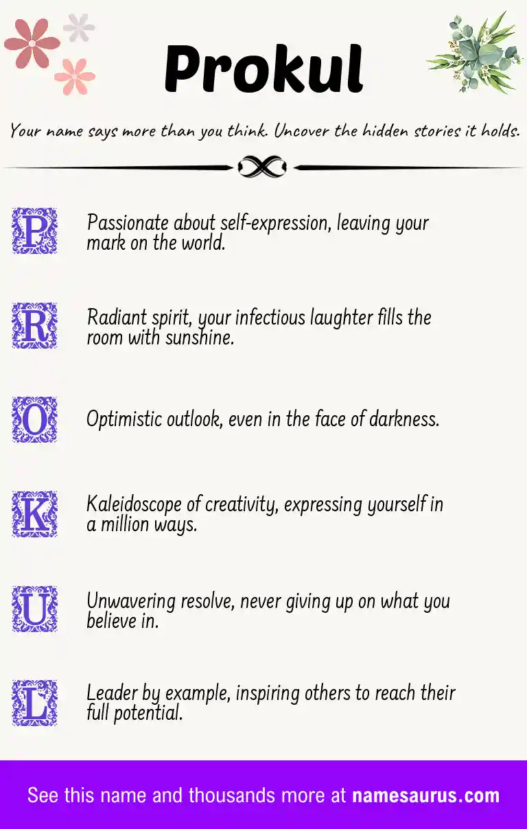 Acrostic poem about Prokul.