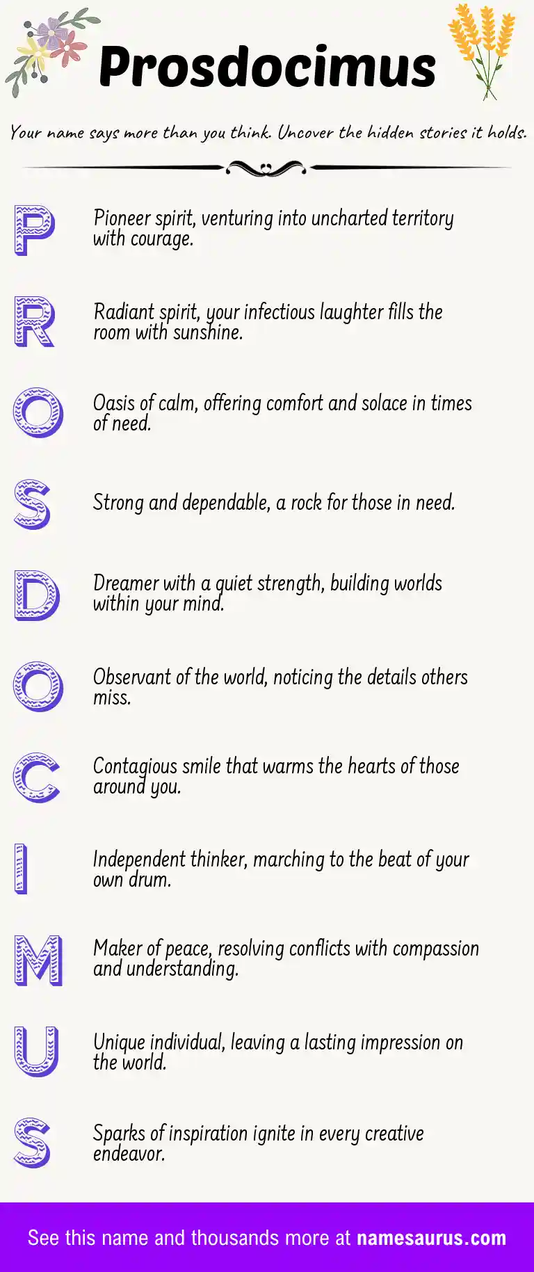 Acrostic poem about Prosdocimus.
