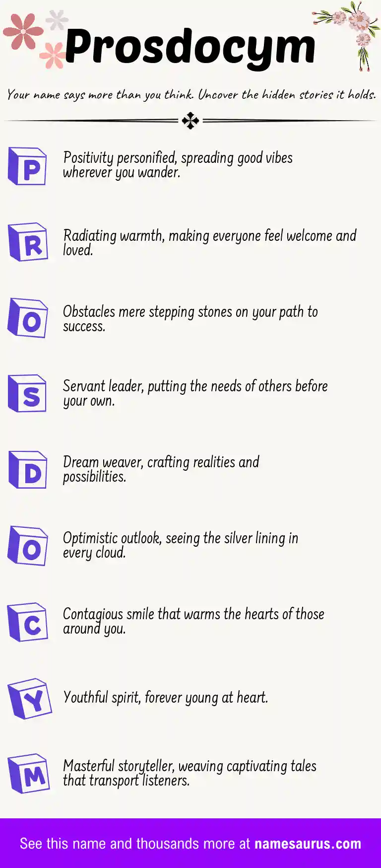 Acrostic poem about Prosdocym.