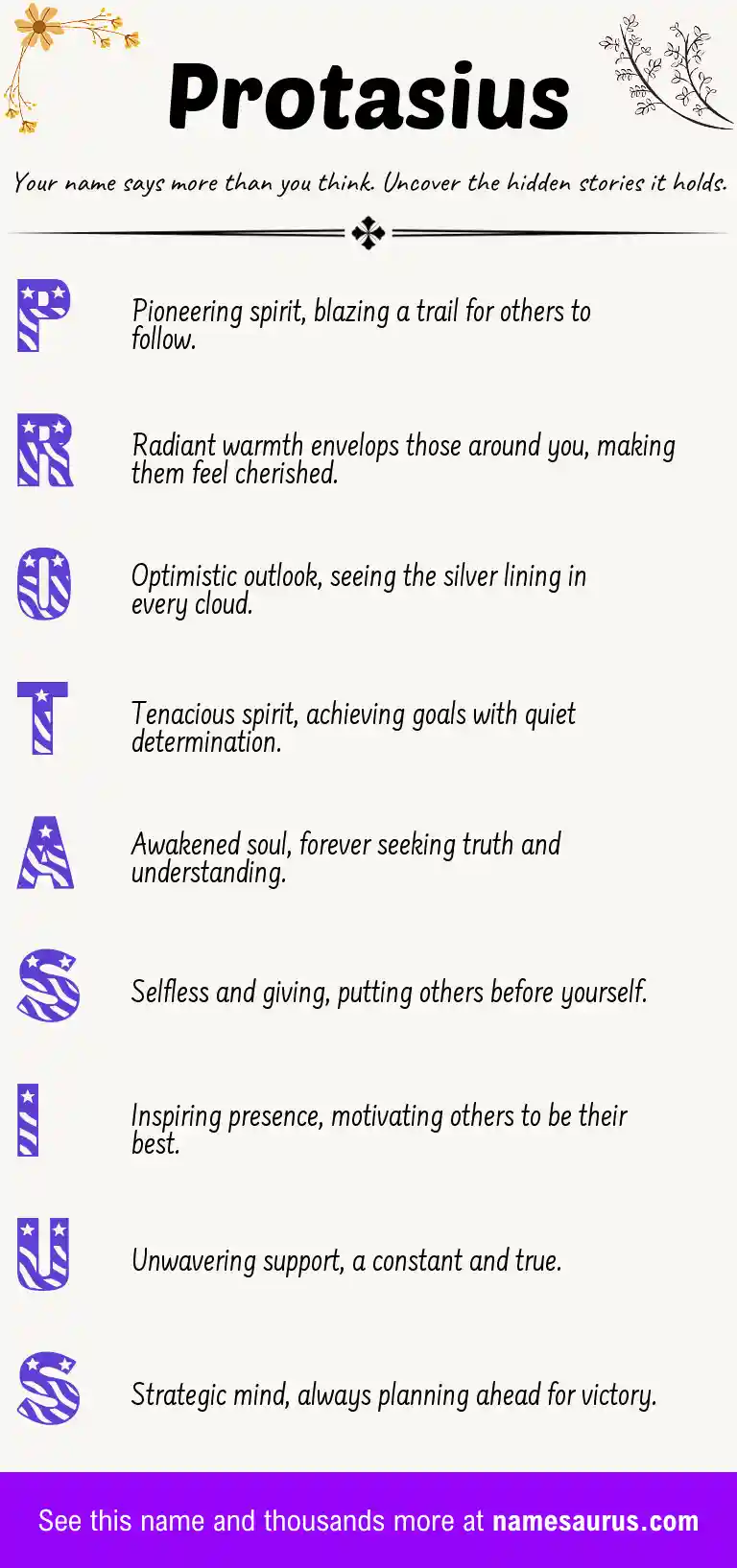 Acrostic poem about Protasius.
