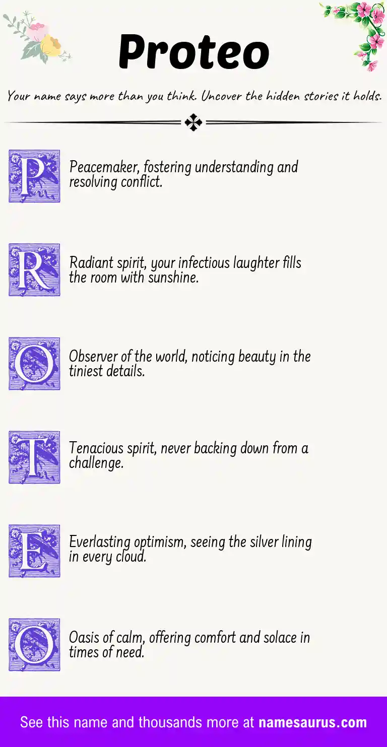 Acrostic poem about Proteo.