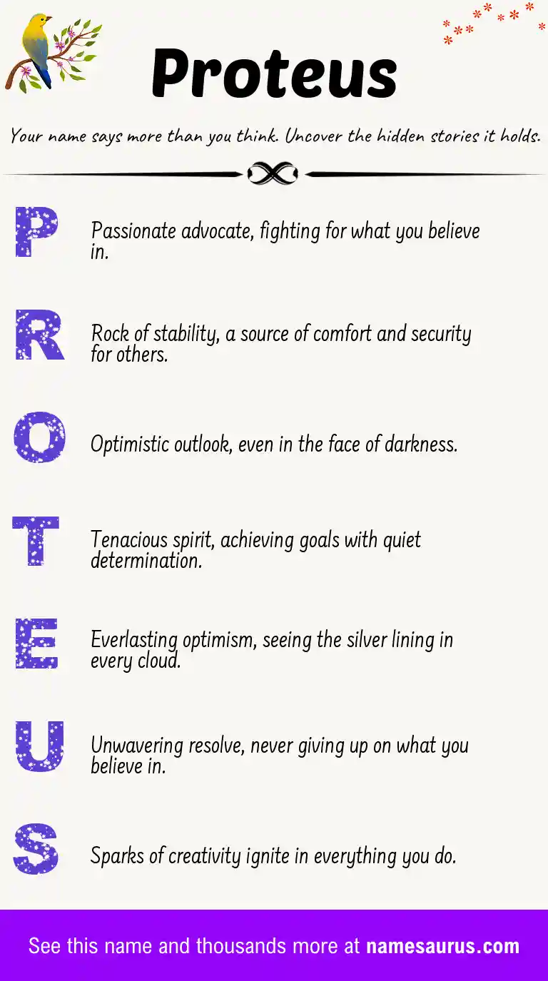 Acrostic poem about Proteus.