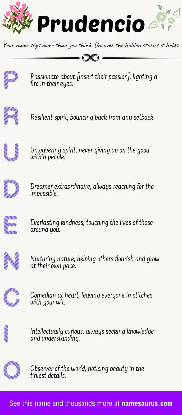 Acrostic poem about Prudencio.