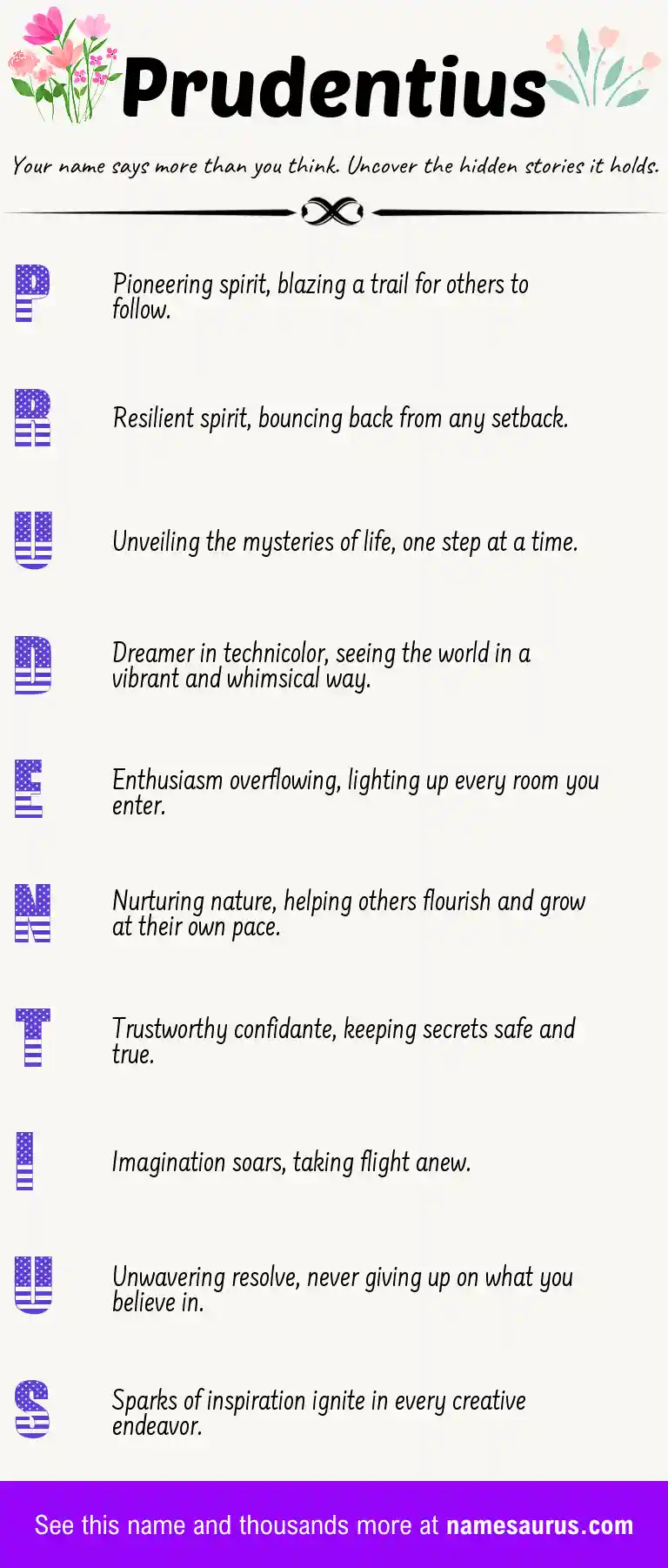 Acrostic poem about Prudentius.