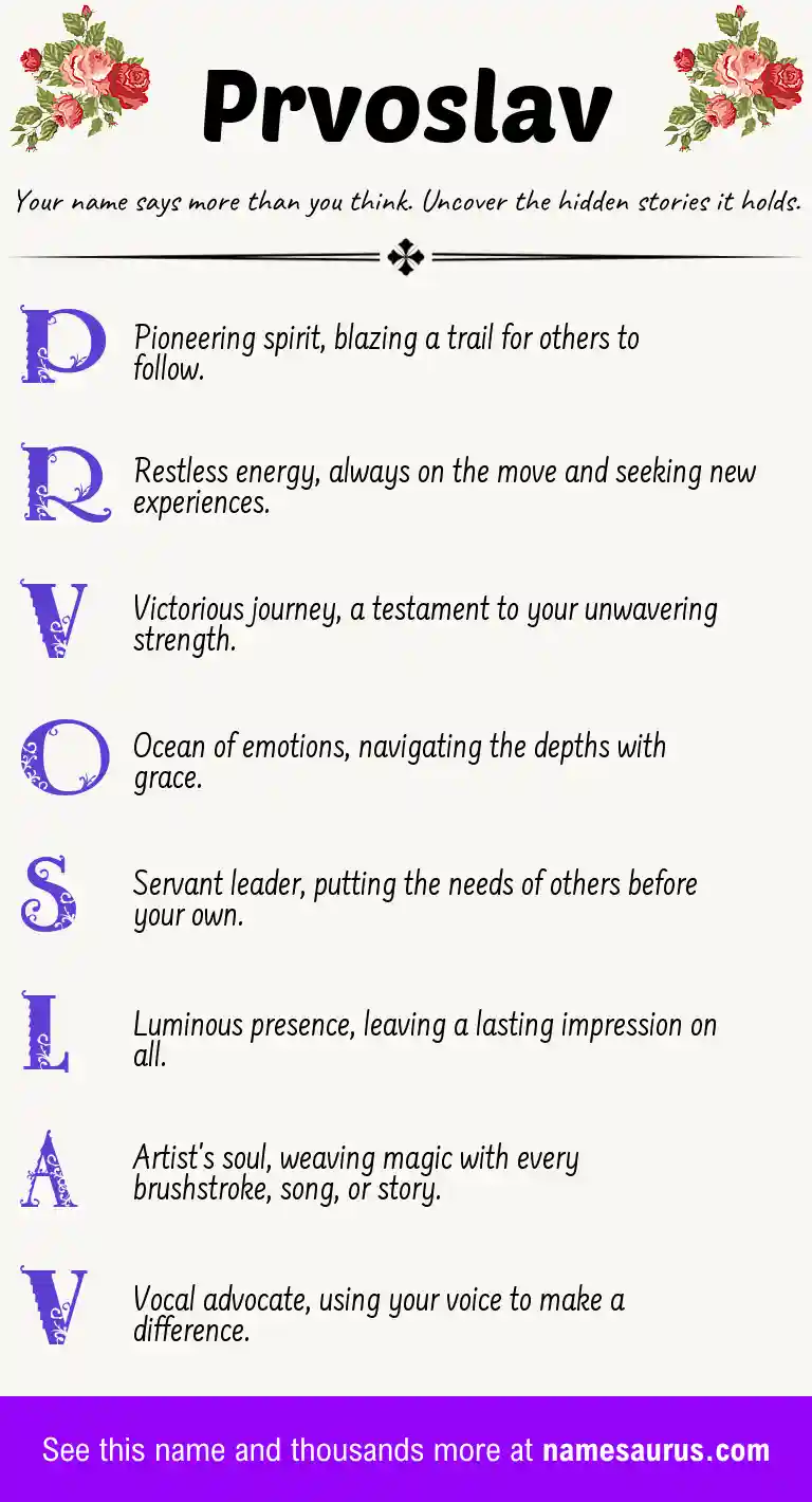Acrostic poem about Prvoslav.