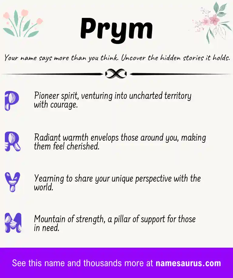 Acrostic poem about Prym.