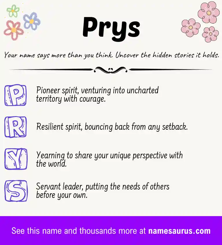 Acrostic poem about Prys.