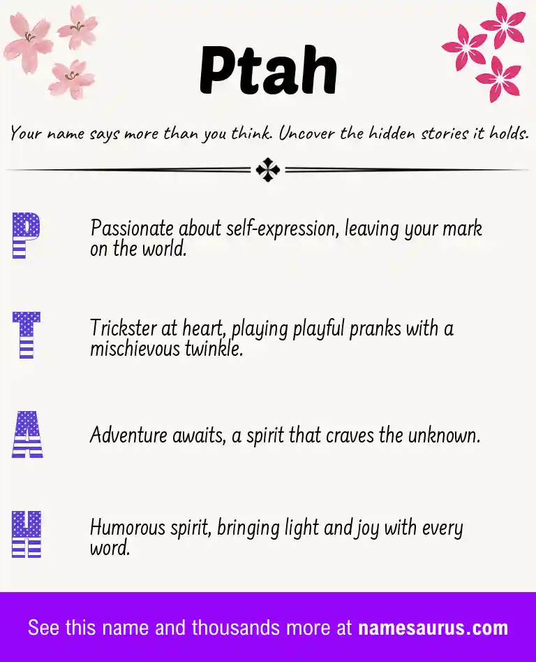 Acrostic poem about Ptah.