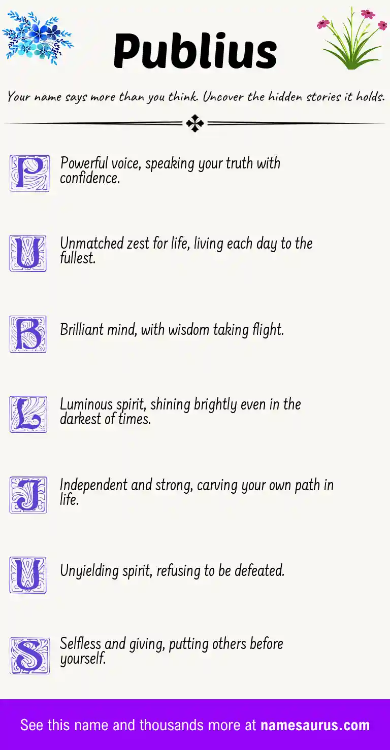 Acrostic poem about Publius.