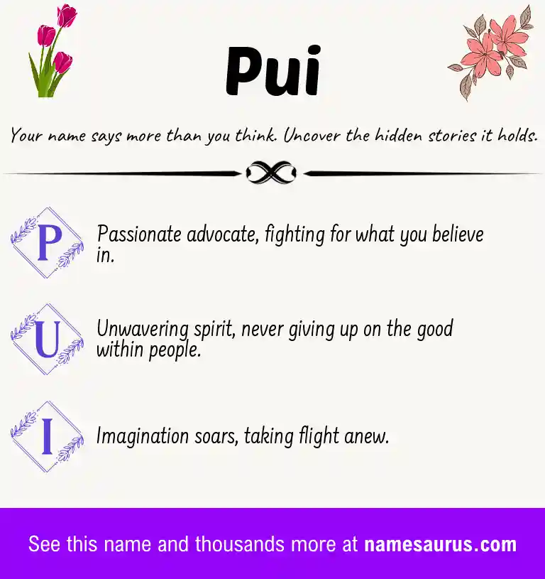 Acrostic poem about Pui.