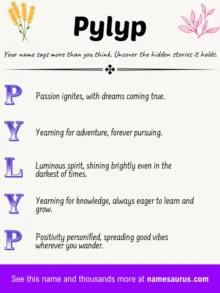 Acrostic poem about Pylyp.