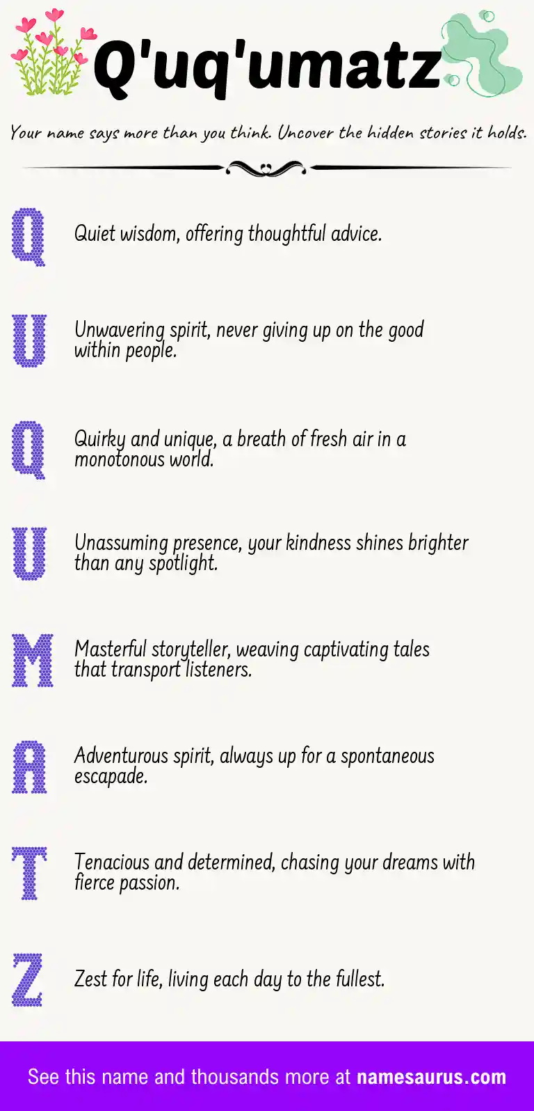 Acrostic poem about Q'uq'umatz.