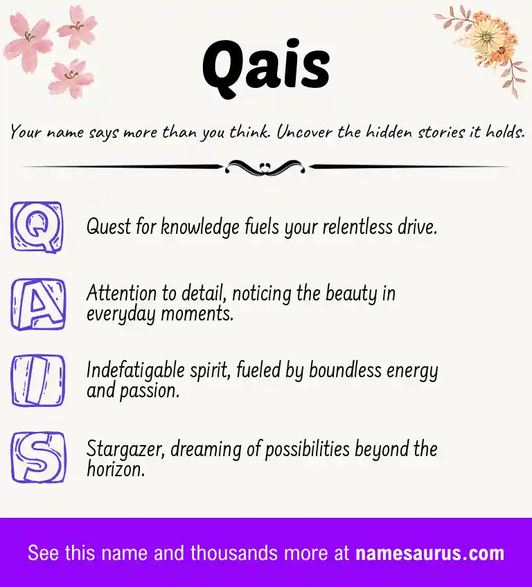 Acrostic poem about Qais.