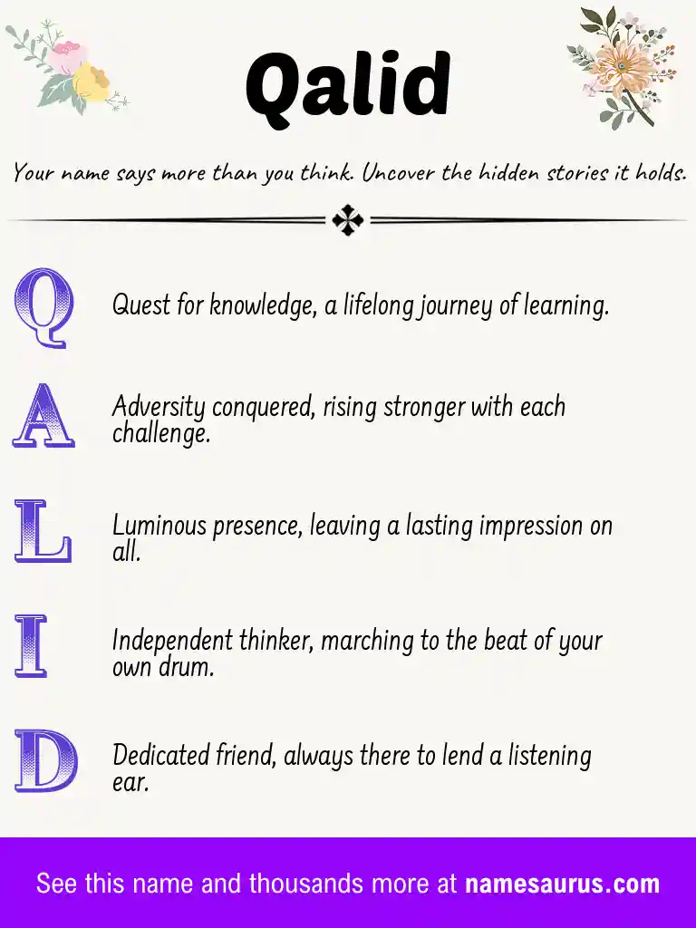 Acrostic poem about Qalid.