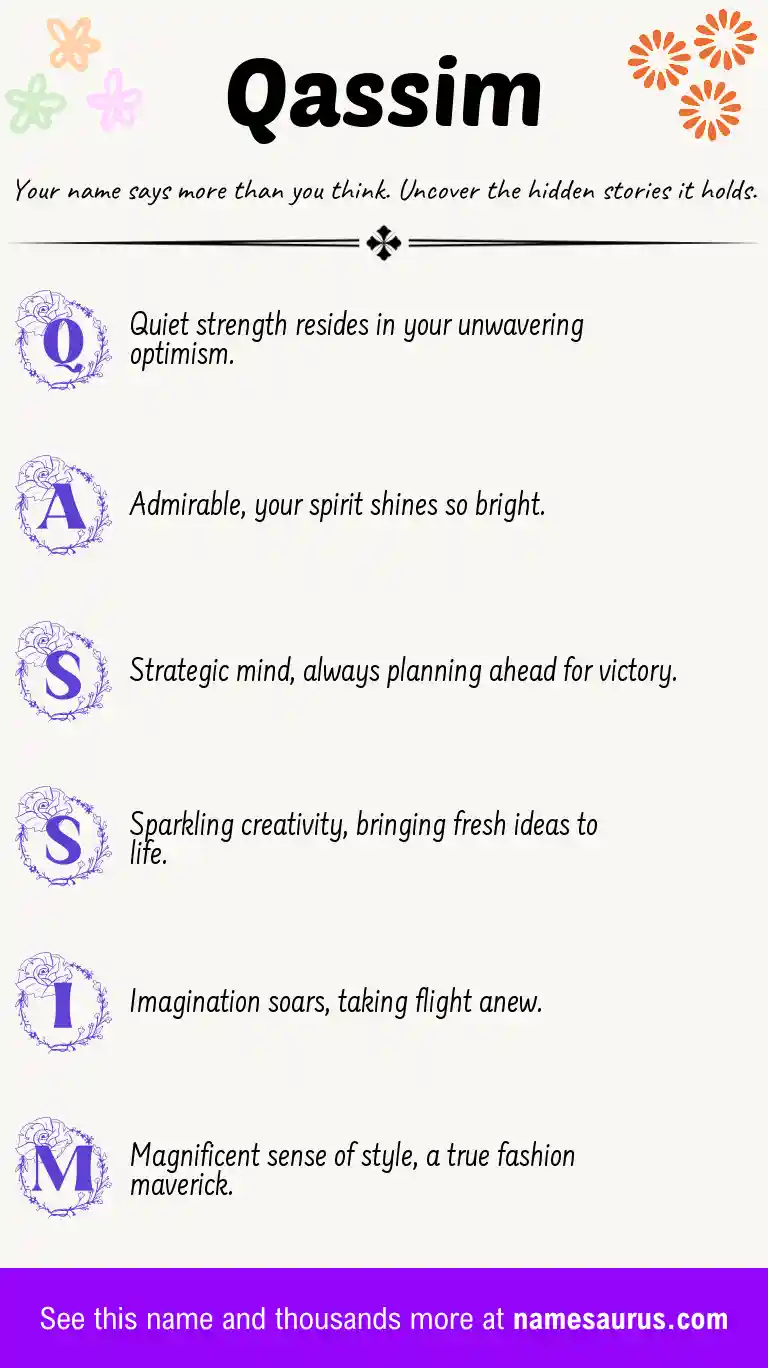 Acrostic poem about Qassim.