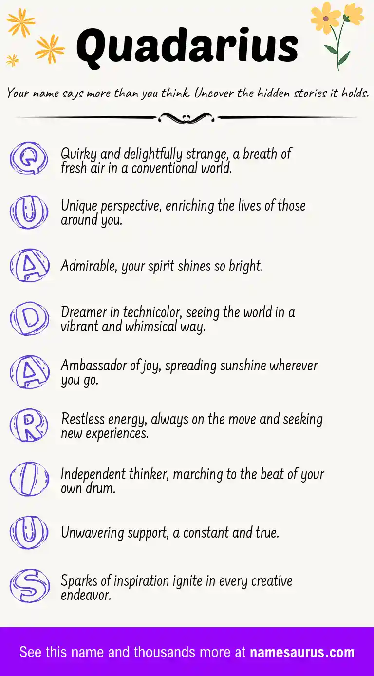 Acrostic poem about Quadarius.