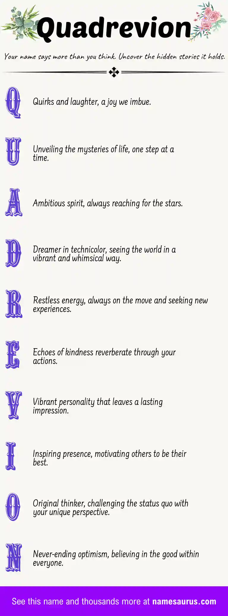 Acrostic poem about Quadrevion.