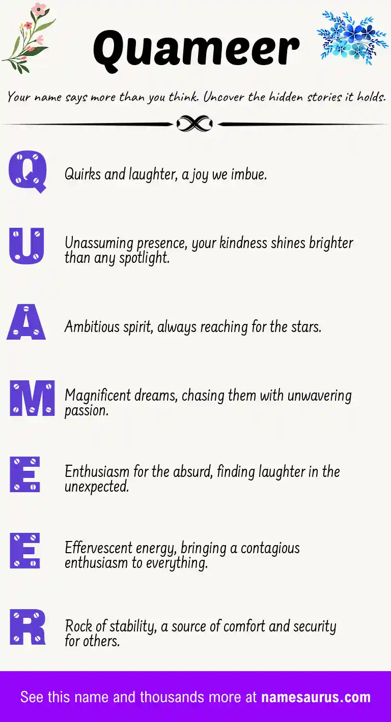 Acrostic poem about Quameer.