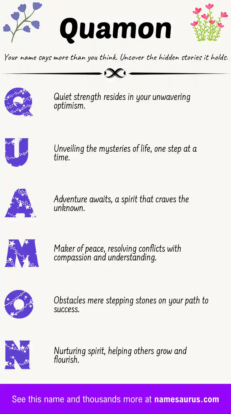 Acrostic poem about Quamon.