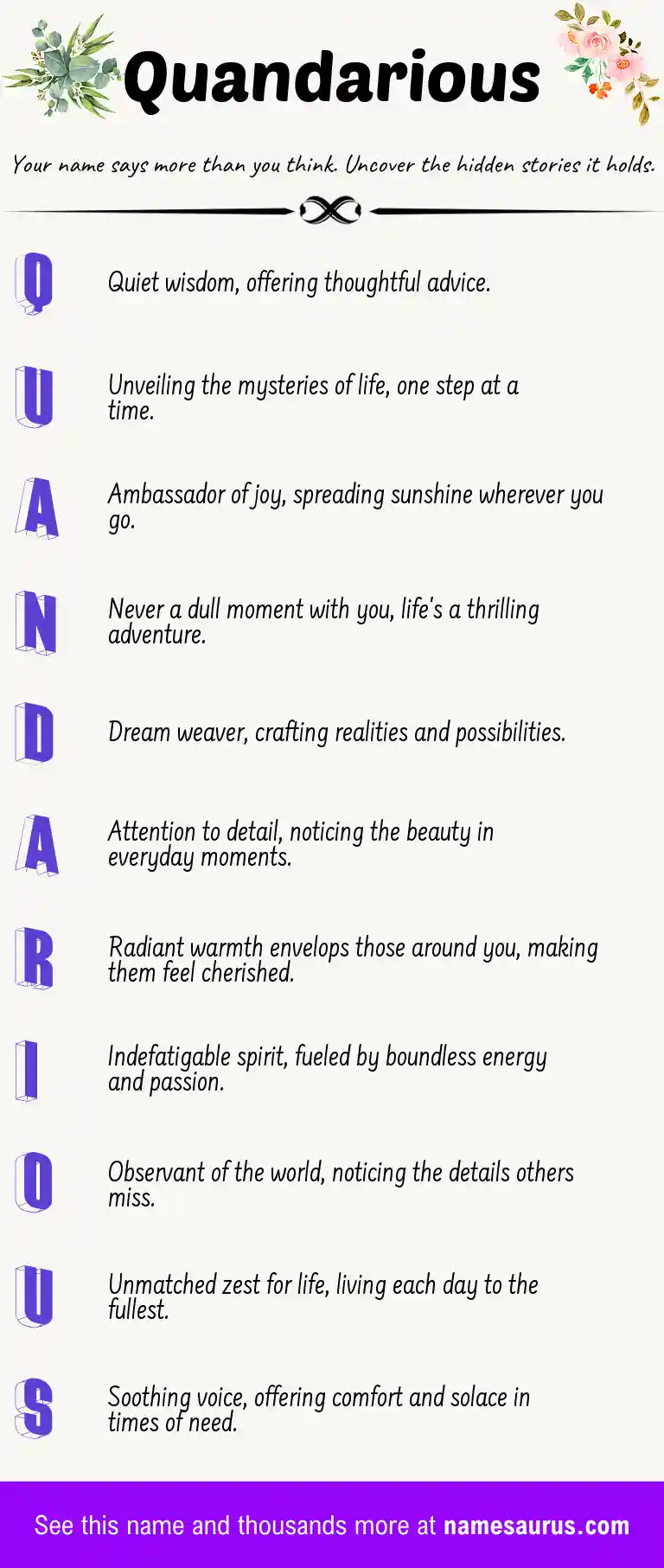 Acrostic poem about Quandarious.