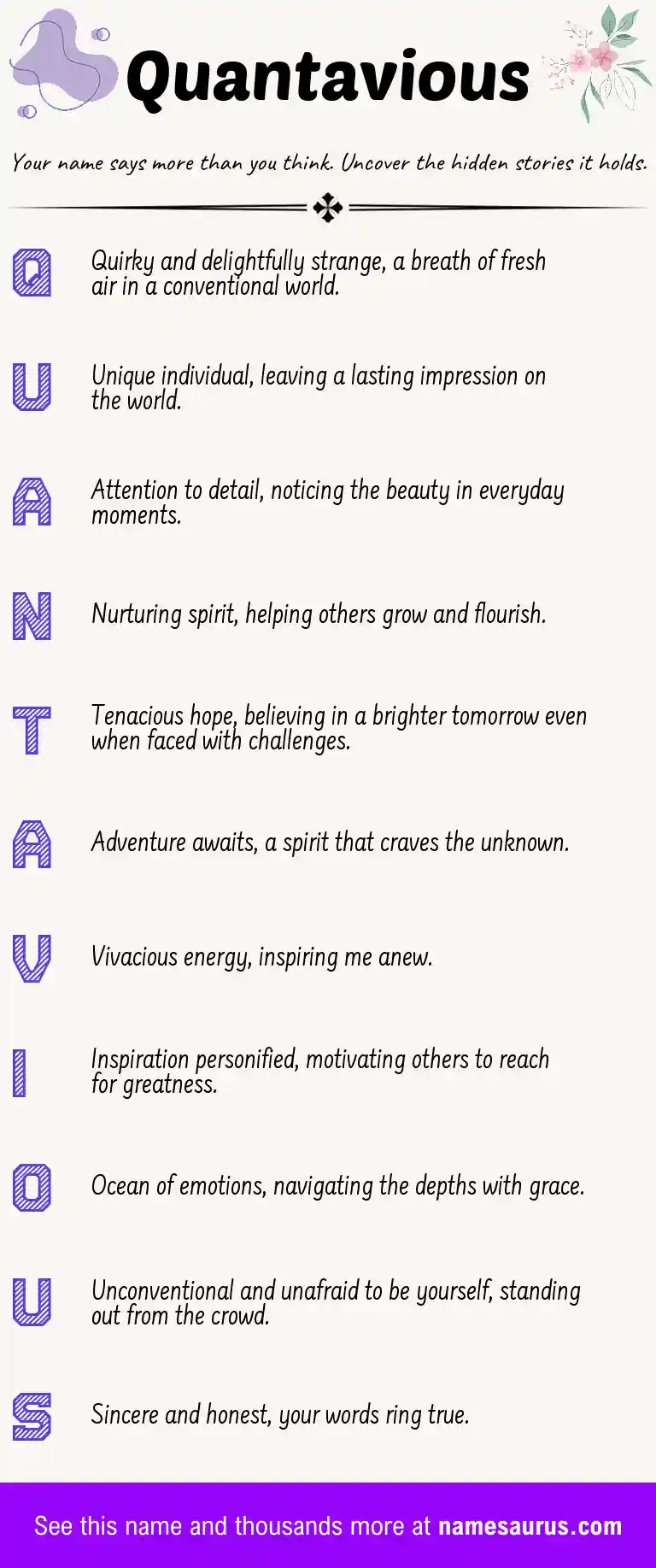 Acrostic poem about Quantavious.