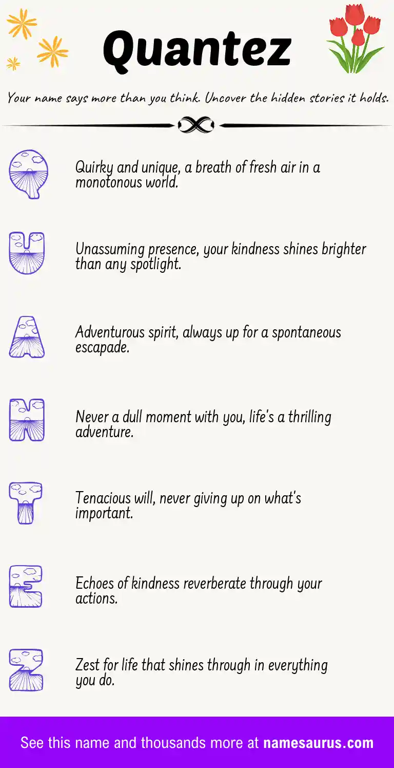 Acrostic poem about Quantez.