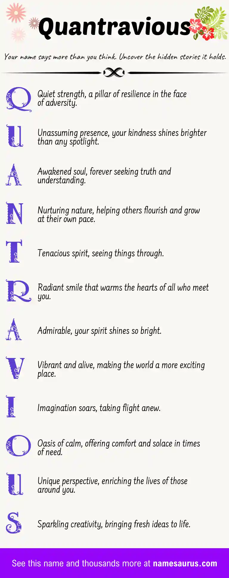 Acrostic poem about Quantravious.