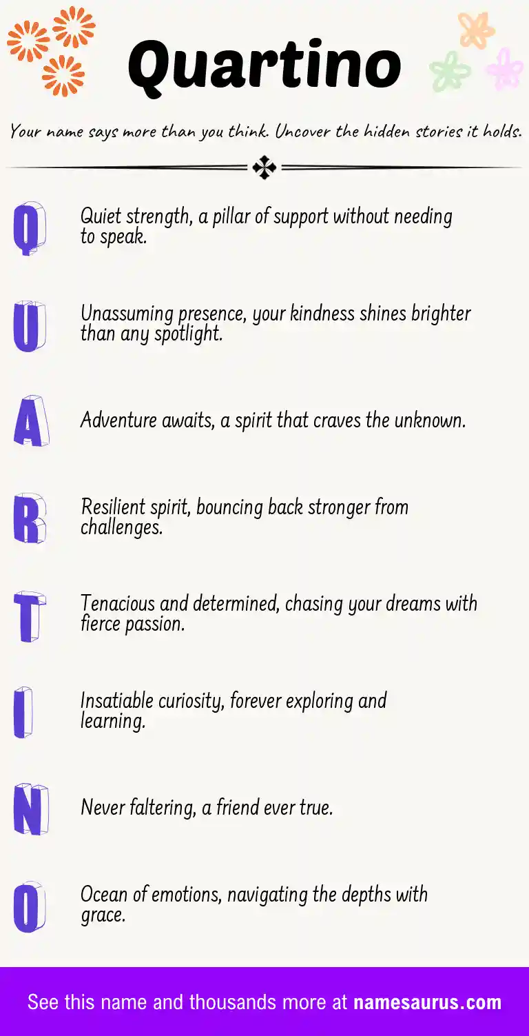 Acrostic poem about Quartino.