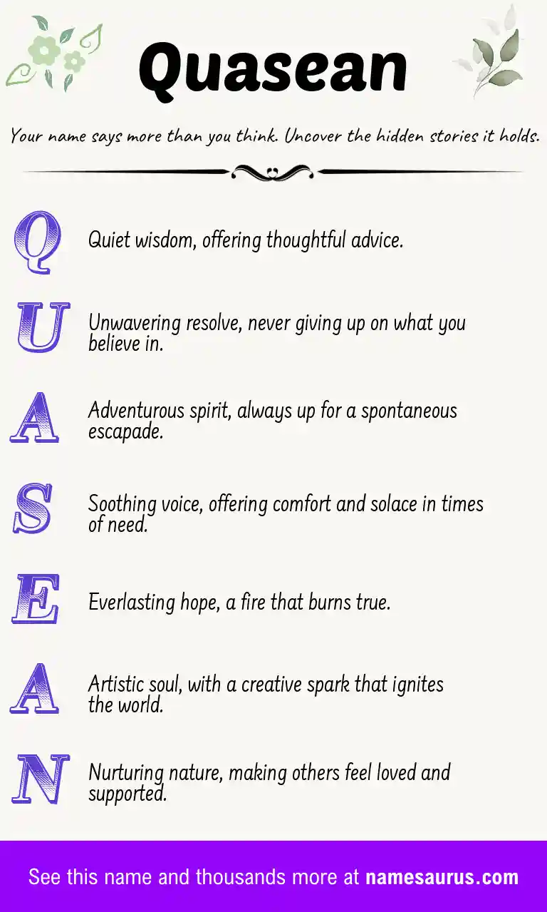 Acrostic poem about Quasean.