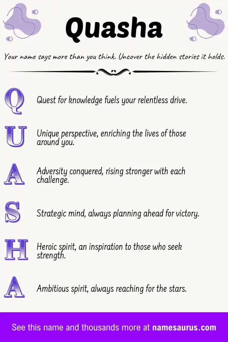Acrostic poem about Quasha.