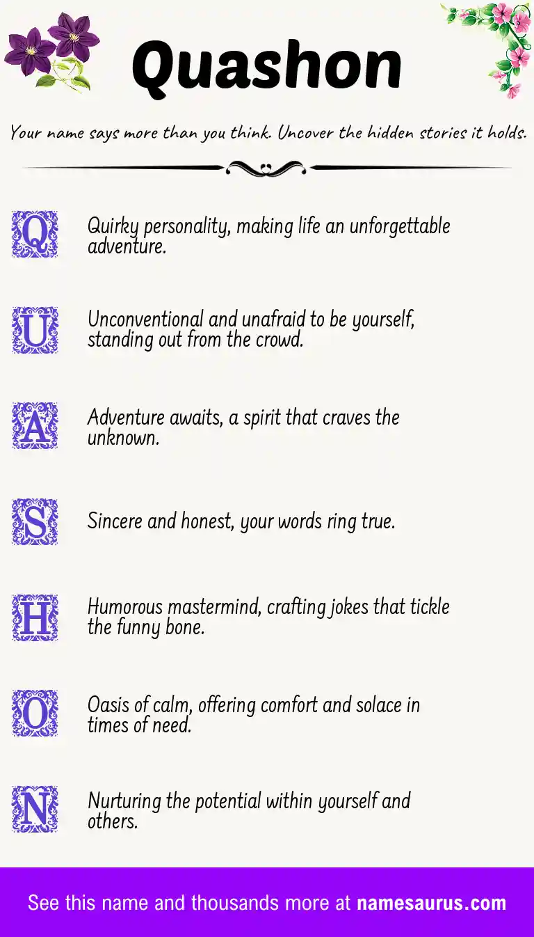 Acrostic poem about Quashon.