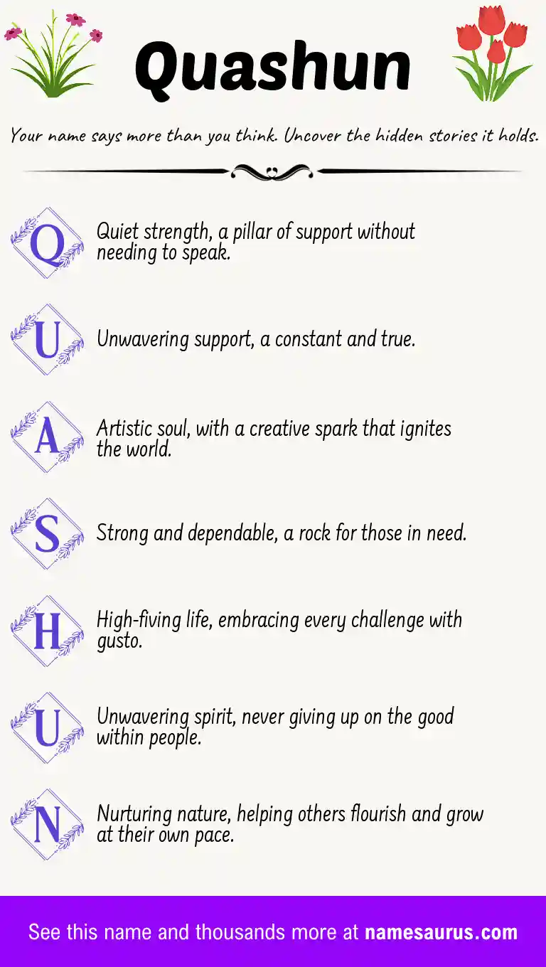 Acrostic poem about Quashun.
