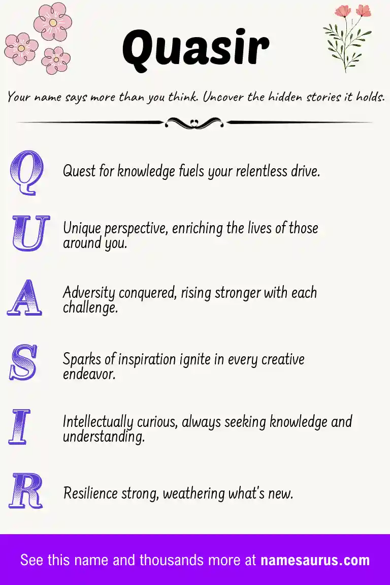 Acrostic poem about Quasir.