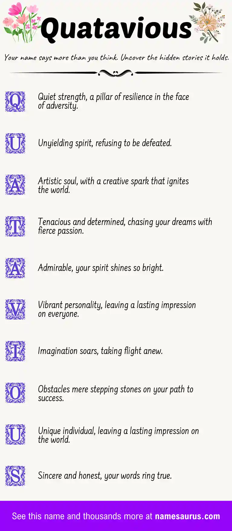 Acrostic poem about Quatavious.