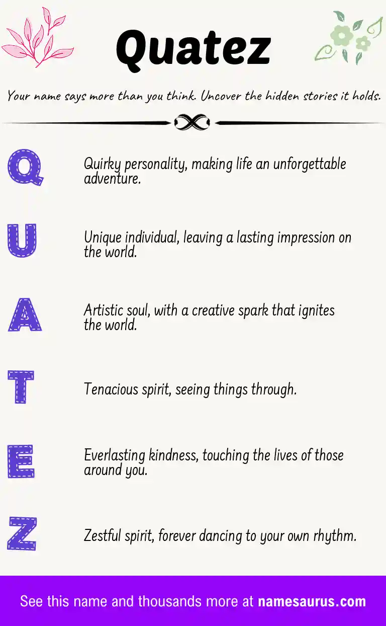 Acrostic poem about Quatez.