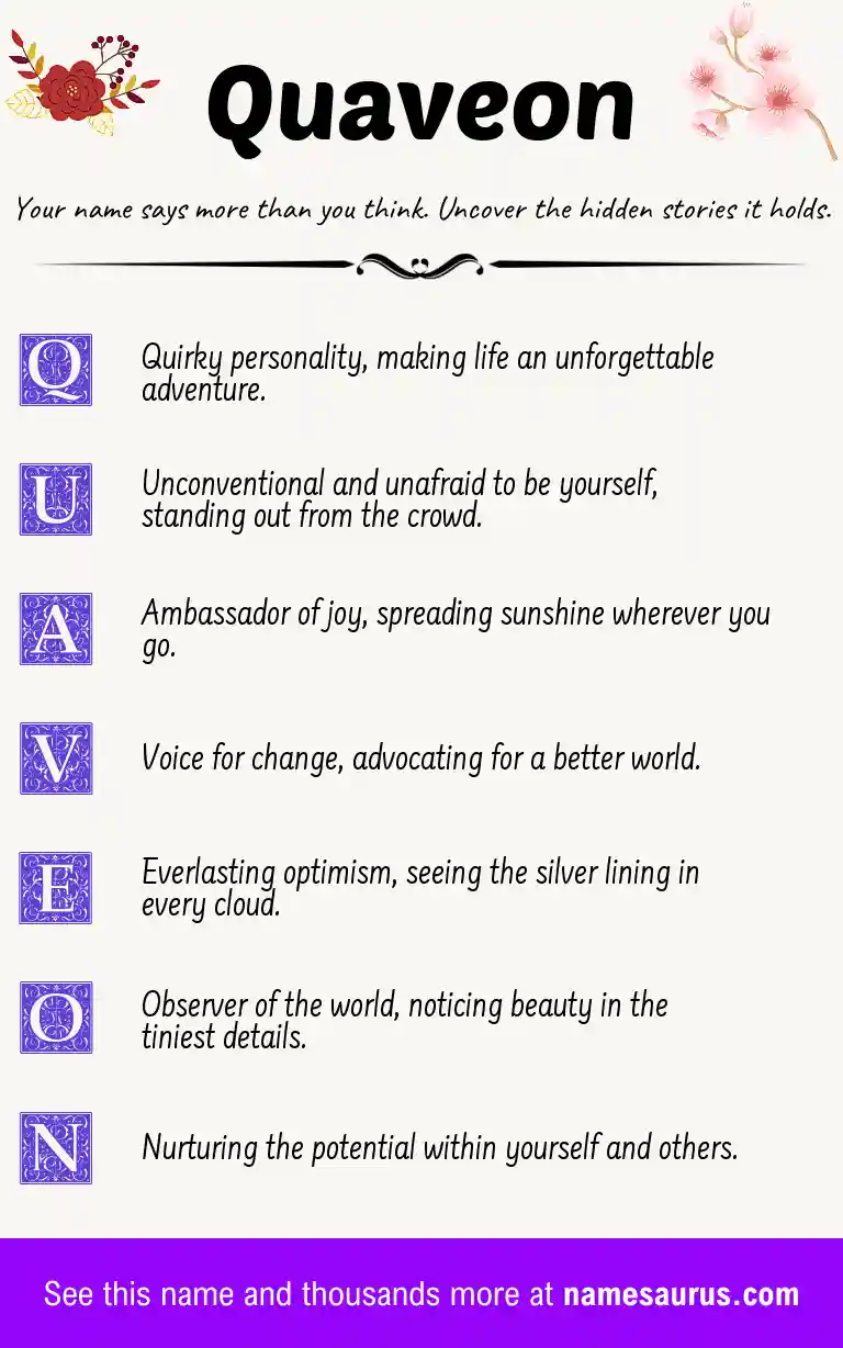Acrostic poem about Quaveon.
