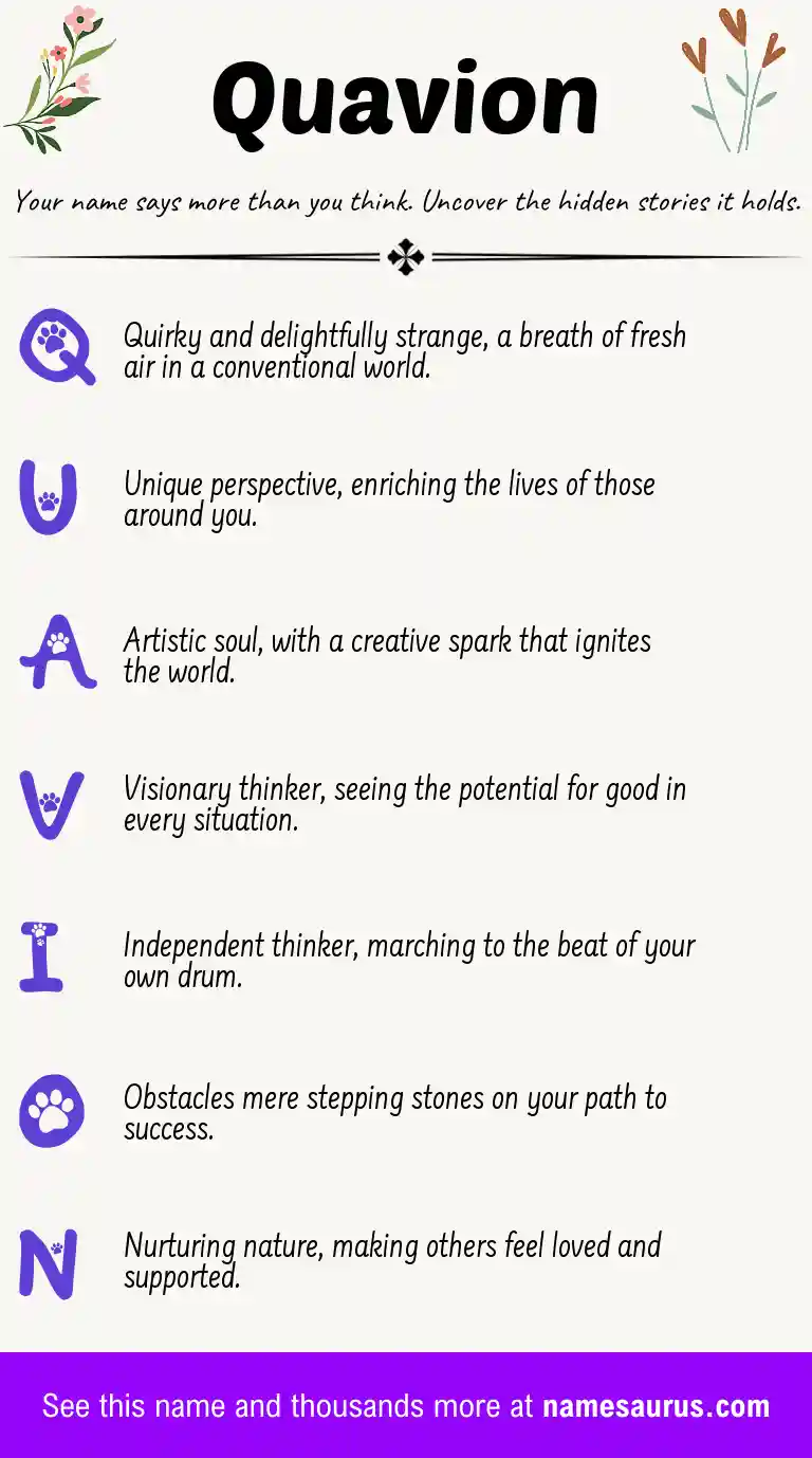 Acrostic poem about Quavion.