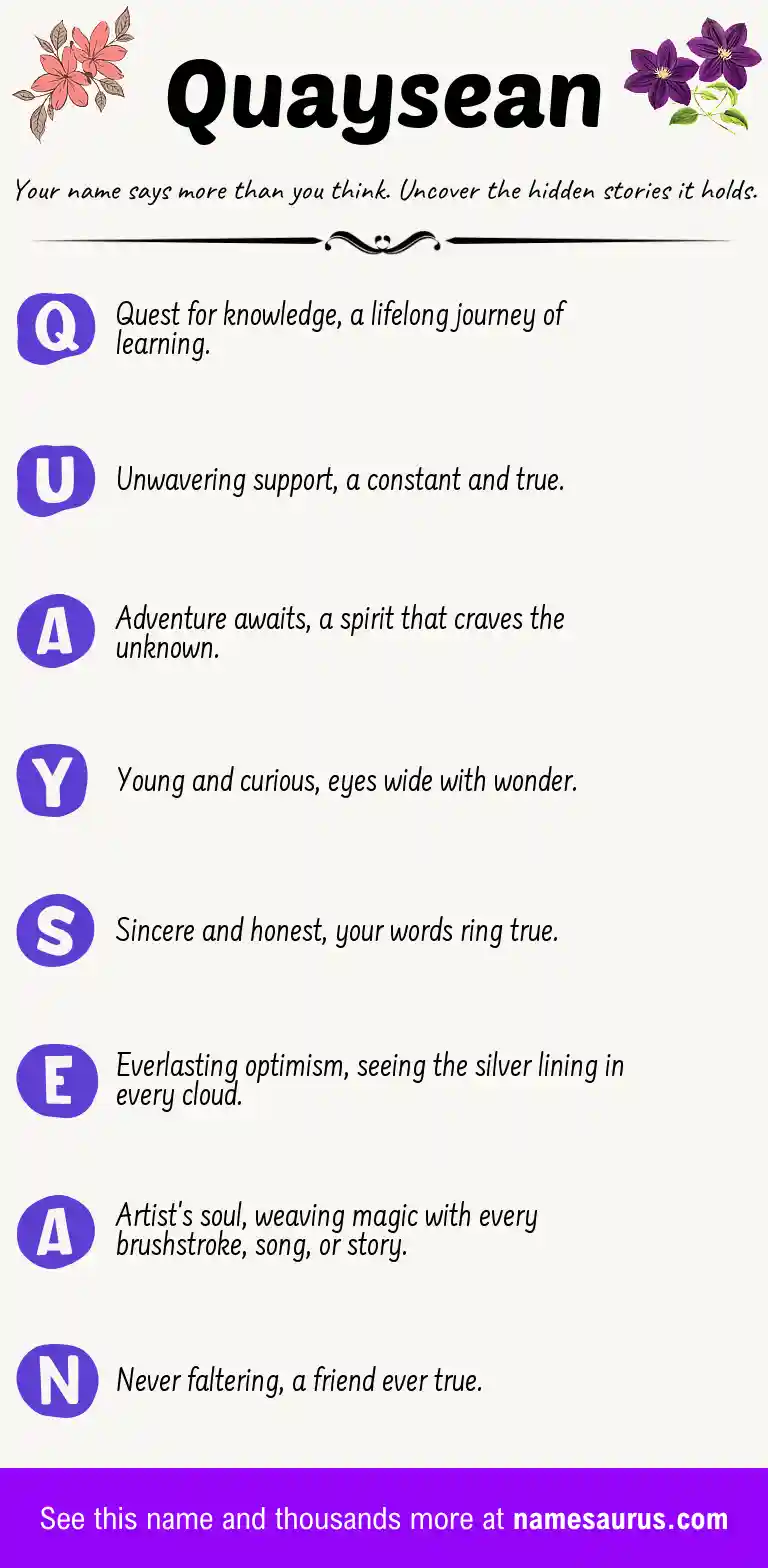 Acrostic poem about Quaysean.