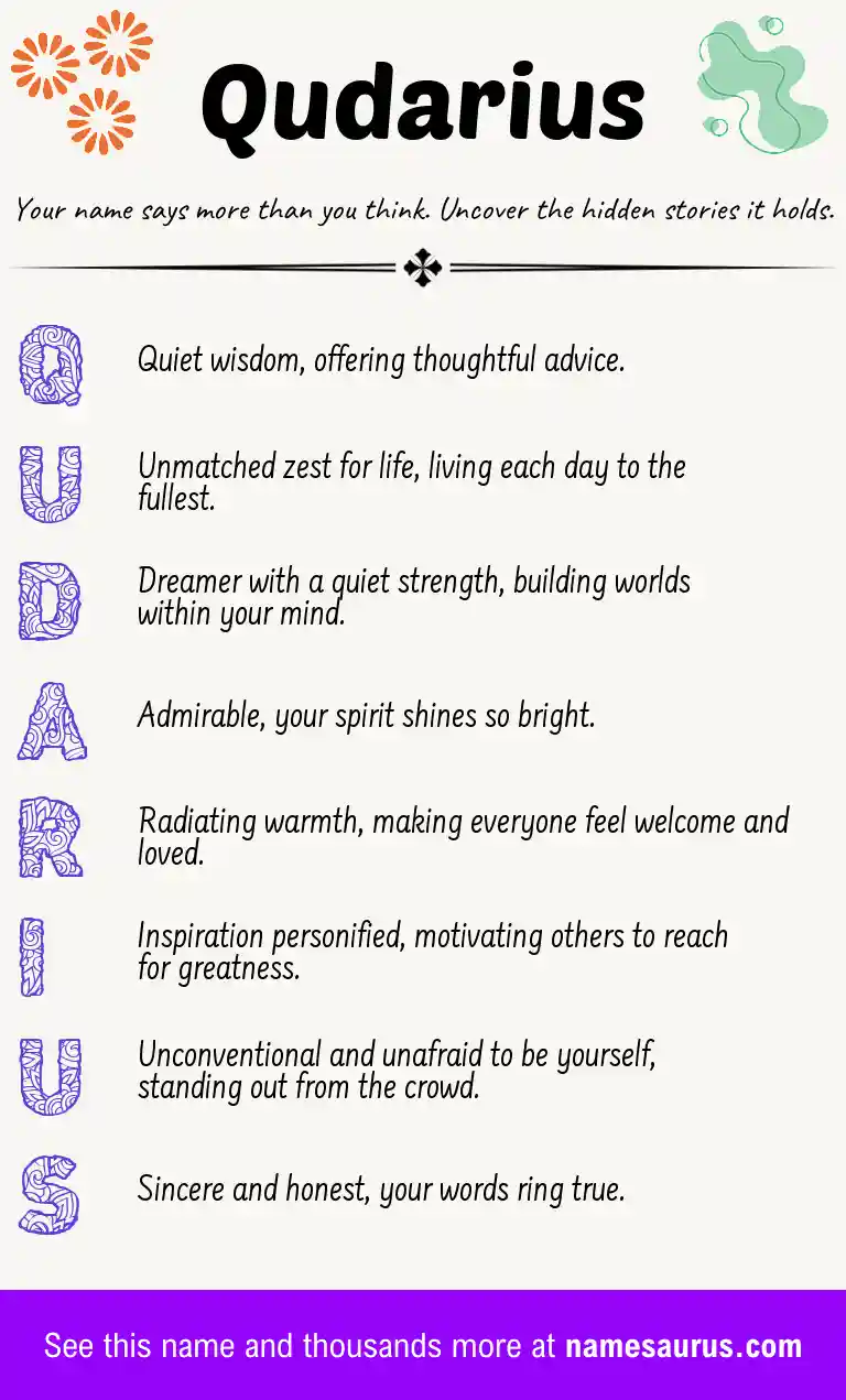 Acrostic poem about Qudarius.