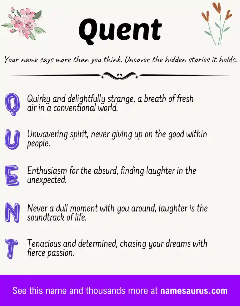 Acrostic poem about Quent.