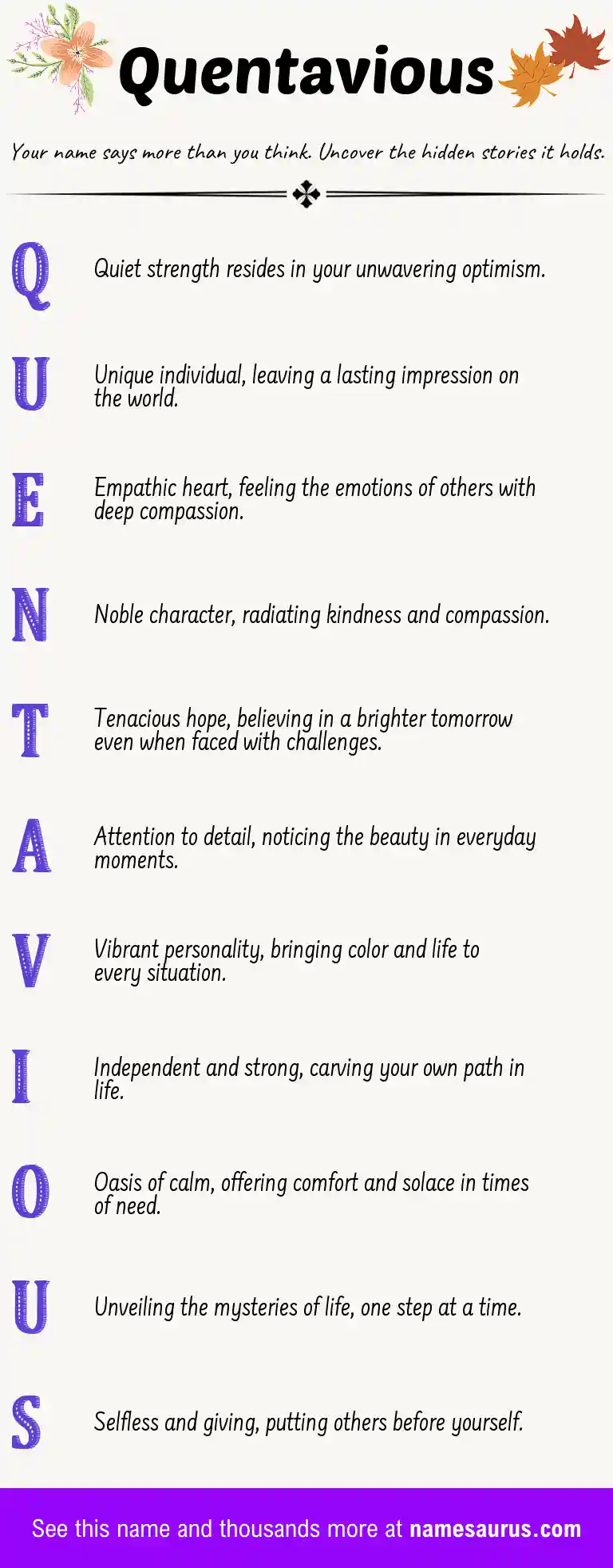 Acrostic poem about Quentavious.