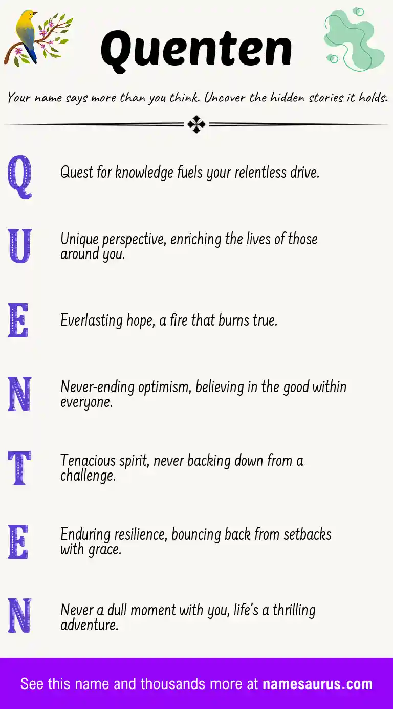 Acrostic poem about Quenten.